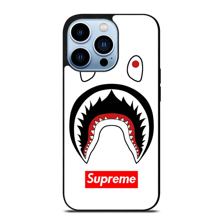 BAPE CAMO SHARK SUPREME WHITE iPhone 13 Pro Max Case Cover
