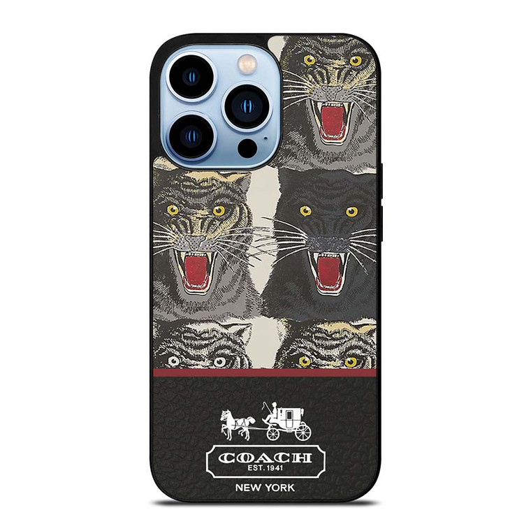 COACH NEW YORK TIGER FACE PATTERN iPhone 13 Pro Max Case Cover