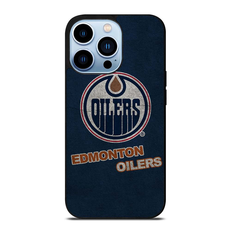 EDMONTON OILERS LOGO BLUE SUEDE iPhone 13 Pro Max Case Cover