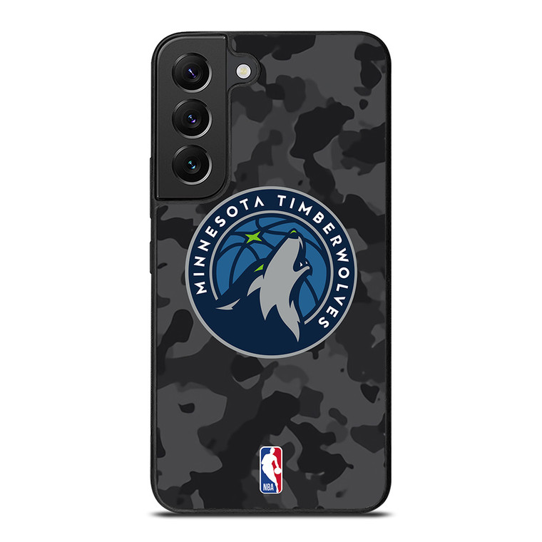 MINNESOTA TIMBERWOLVES BLACK CAMO Samsung Galaxy S22 Plus Case Cover