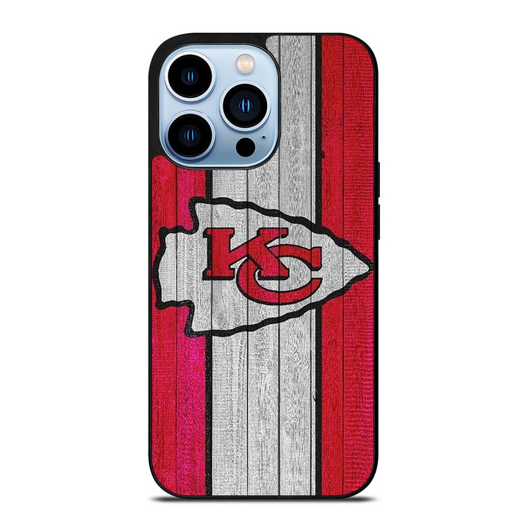 KANSAS CITY CHIEFS WOODEN LOGO iPhone 13 Pro Max Case Cover