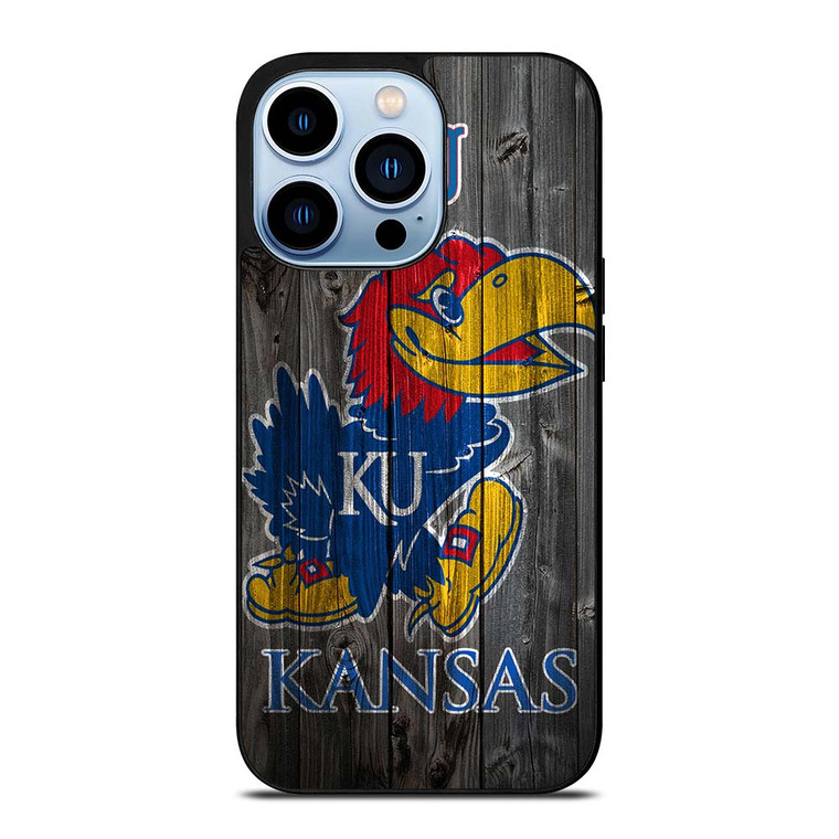 KANSAS JAYHAWKS WOODEN LOGO iPhone 13 Pro Max Case Cover