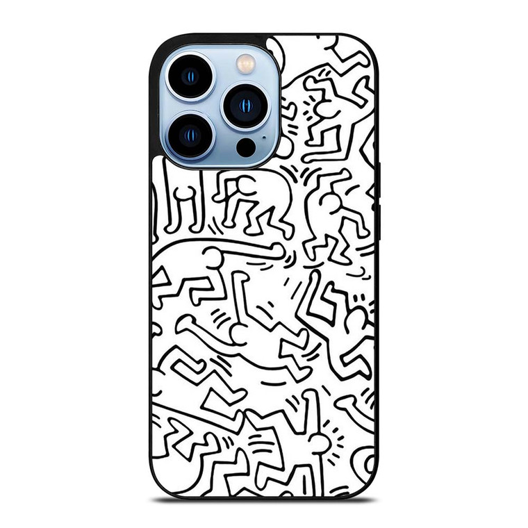 KEITH HARING BLACK WHITE iPhone 13 Pro Max Case Cover