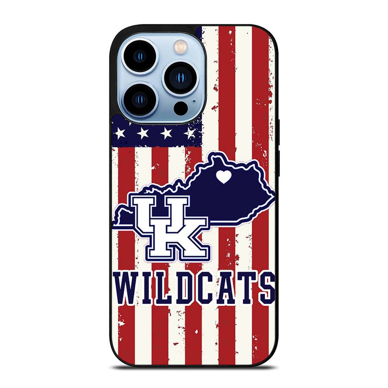 KENTUCKY WILDCATS AMERICAN FLAG iPhone 13 Pro Max Case Cover
