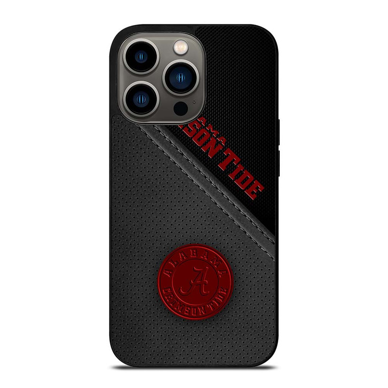 ALABAMA CRIMSON TIDE LEATHER iPhone 13 Pro Case Cover