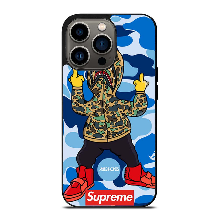 BATHING APE SUPREME SHARK CAMO iPhone 13 Pro Case Cover