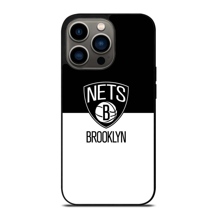 BROOKLYN NETS NBA BLACK WHITE iPhone 13 Pro Case Cover