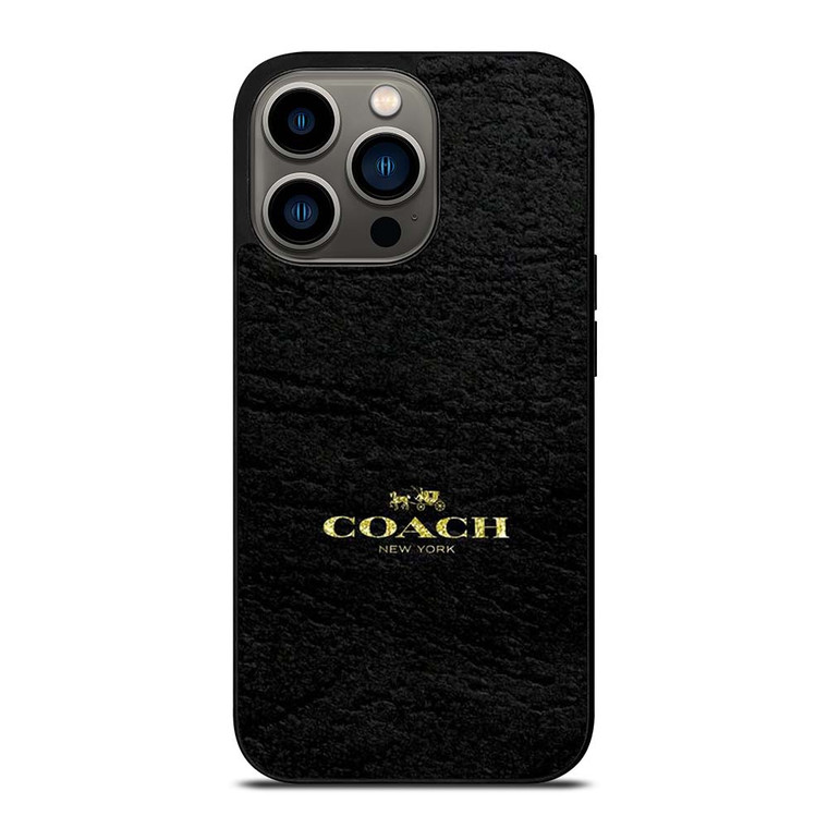 COACH LOGO TEXTURE BLACK iPhone 13 Pro Case Cover