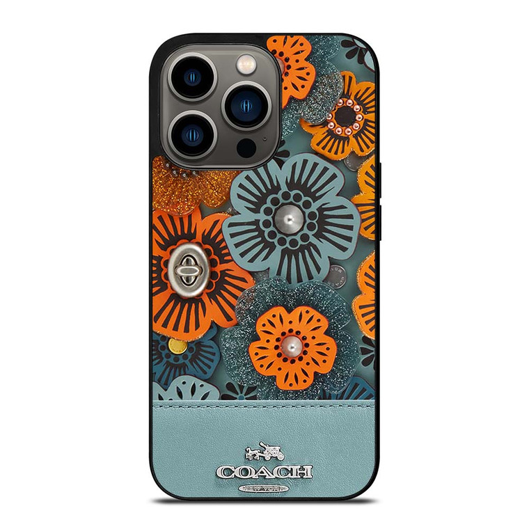 COACH NEW YORK BLUE TEA ROSE iPhone 13 Pro Case Cover
