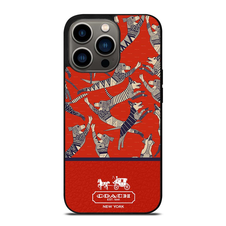 COACH NEW YORK DOG PARTY iPhone 13 Pro Case Cover