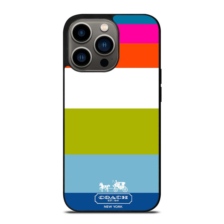 COACH NEW YORK STRIPE iPhone 13 Pro Case Cover