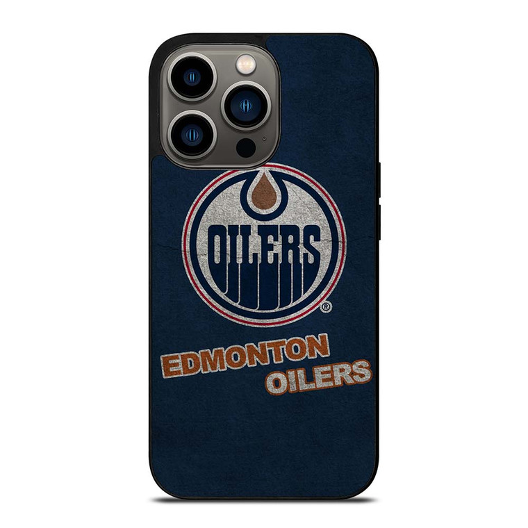 EDMONTON OILERS LOGO BLUE SUEDE iPhone 13 Pro Case Cover