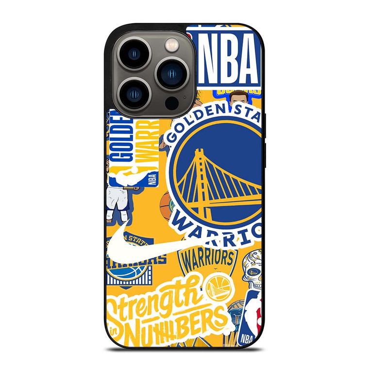 GOLDEN STATE WARRIORS NBA STICKER BOMB iPhone 13 Pro Case Cover