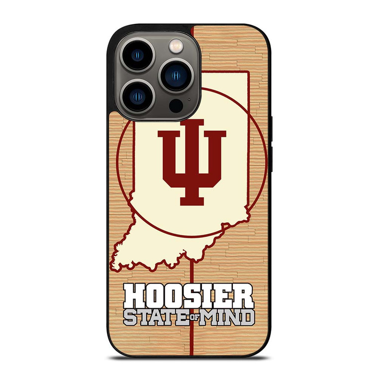 HOOSIER STATE OF MIND INDIANA WOODEN LOGO iPhone 13 Pro Case Cover