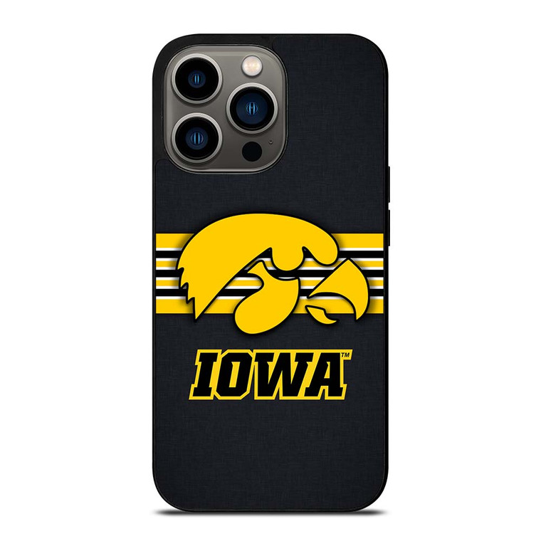 IOWA HAWKEYES STRIPE LOGO iPhone 13 Pro Case Cover