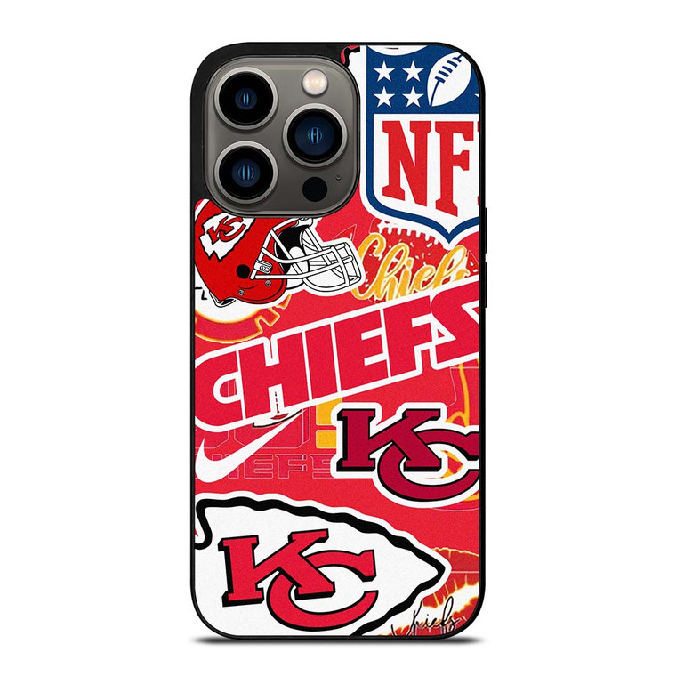 KANSAS CITY CHIEFS NFL STICKER BOMB iPhone 13 Pro Case Cover