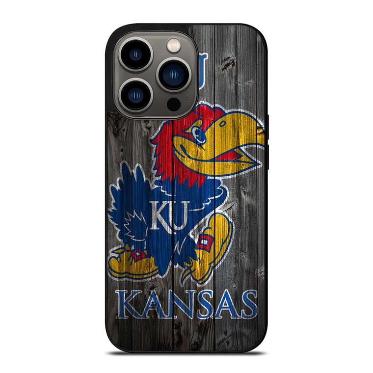 KANSAS JAYHAWKS WOODEN LOGO iPhone 13 Pro Case Cover