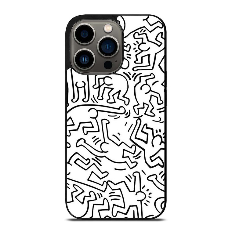 KEITH HARING BLACK WHITE iPhone 13 Pro Case Cover