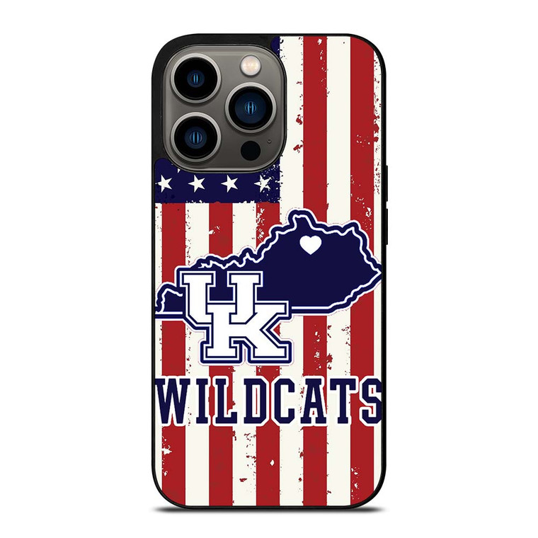 KENTUCKY WILDCATS AMERICAN FLAG iPhone 13 Pro Case Cover