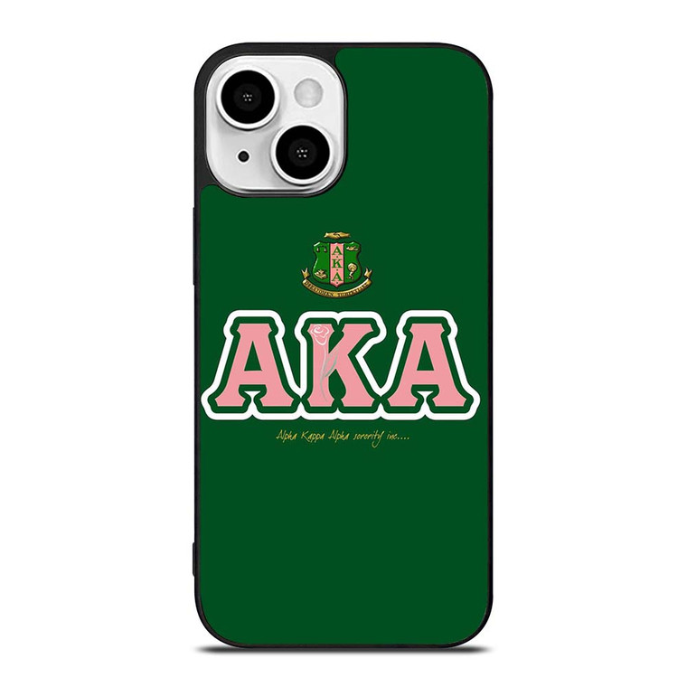 AKA PINK AND GREEN SIMPLE LOGO iPhone 13 Mini Case Cover