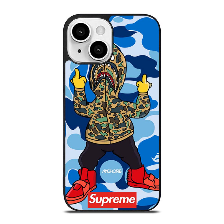 BATHING APE SUPREME SHARK CAMO iPhone 13 Mini Case Cover