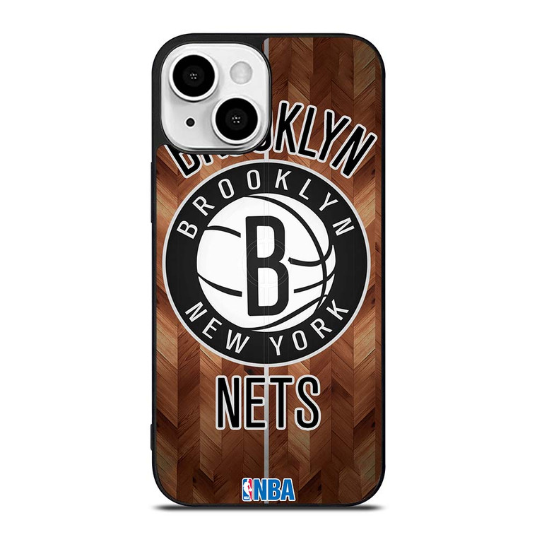 BROOKLYN NETS WOODEN LOGO iPhone 13 Mini Case Cover