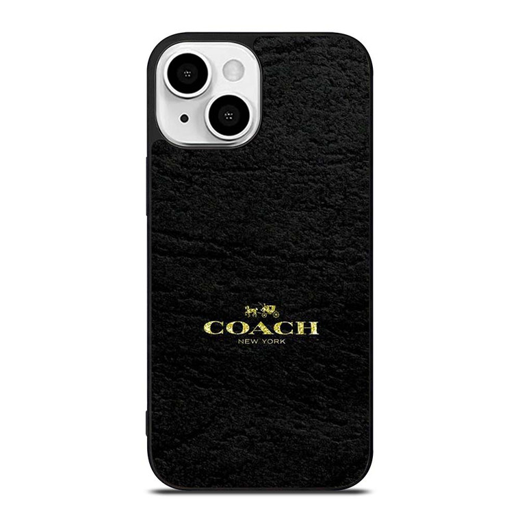 COACH LOGO TEXTURE BLACK iPhone 13 Mini Case Cover