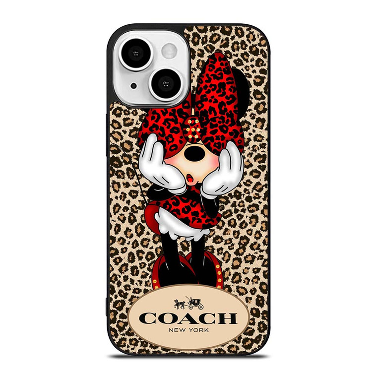 COACH MINNIE MOUSE LEOPARD iPhone 13 Mini Case Cover