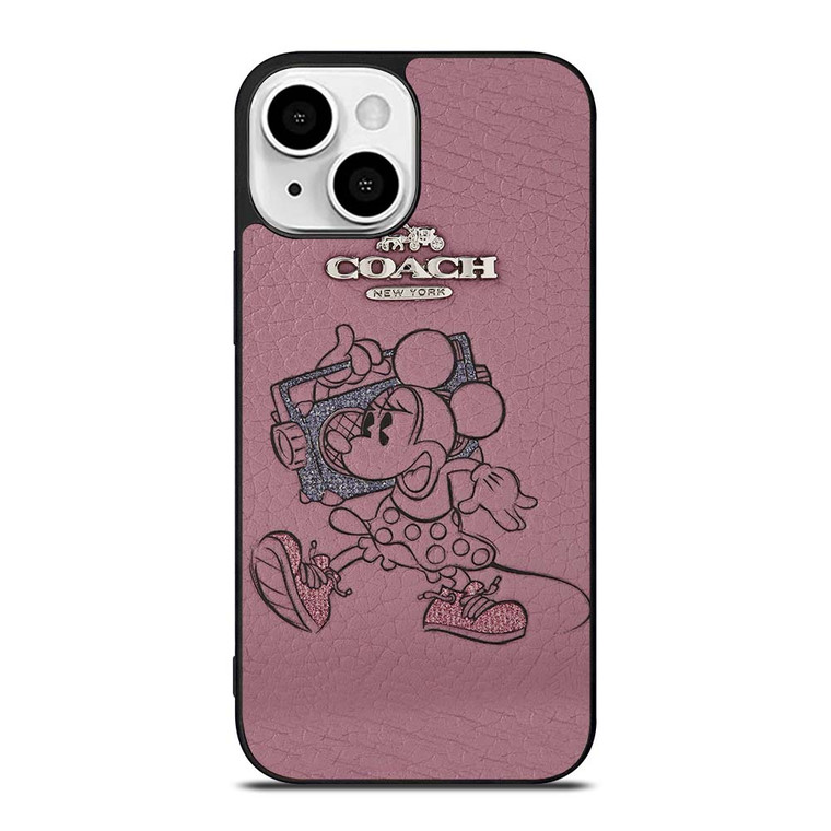 COACH NEW YORK PINK MICKEY MOUSE iPhone 13 Mini Case Cover