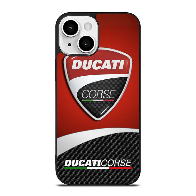 DUCATI CORSE LOGO CARBON iPhone 13 Mini Case Cover