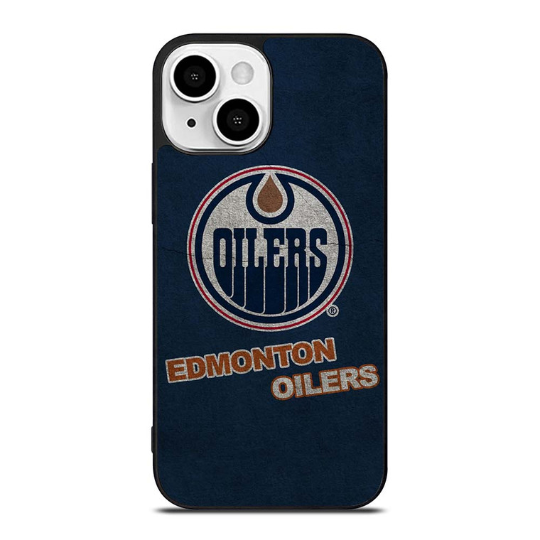 EDMONTON OILERS LOGO BLUE SUEDE iPhone 13 Mini Case Cover