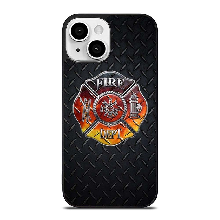 FIREFIGHTER FIREMAN METAL LOGO iPhone 13 Mini Case Cover