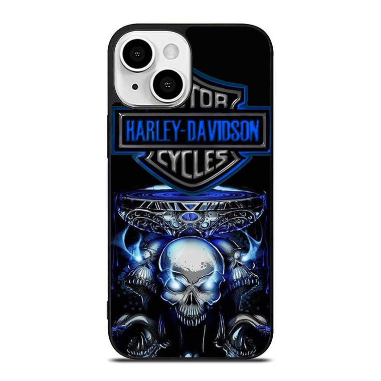 HARLEY DAVIDSON SKULL BLUE iPhone 13 Mini Case Cover