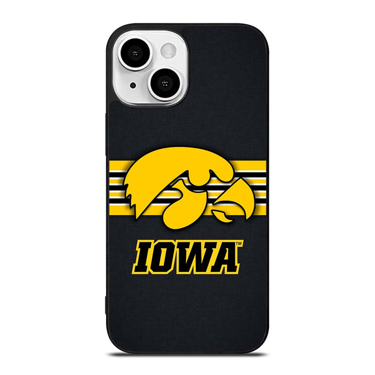 IOWA HAWKEYES STRIPE LOGO iPhone 13 Mini Case Cover