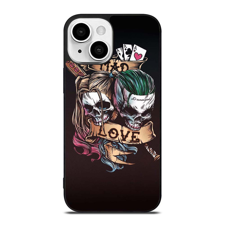 JOKER AND HARLEY QUINN SKULL iPhone 13 Mini Case Cover