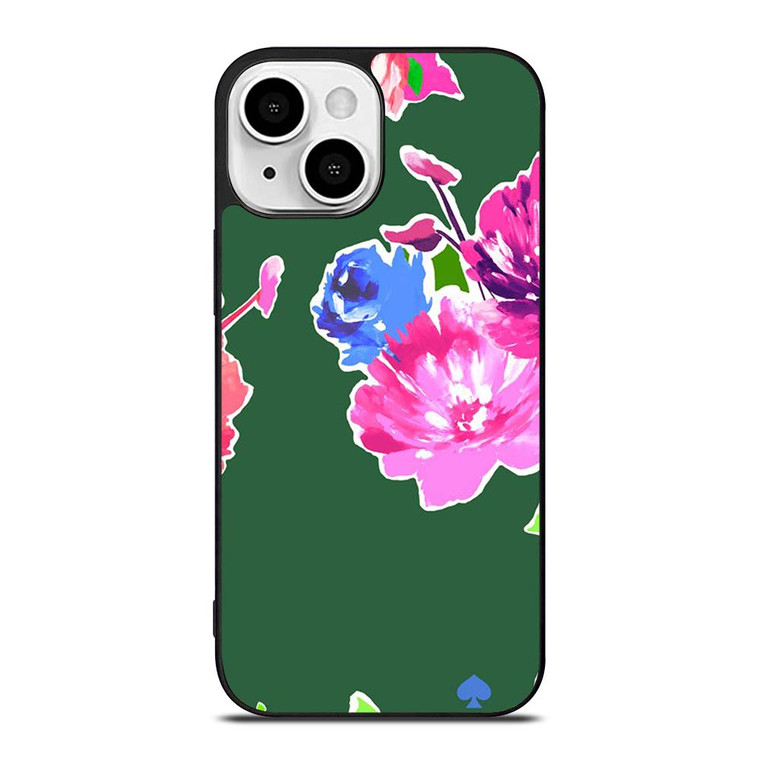 KATE SPADE NEW YORK GREEN FLORAL iPhone 13 Mini Case Cover