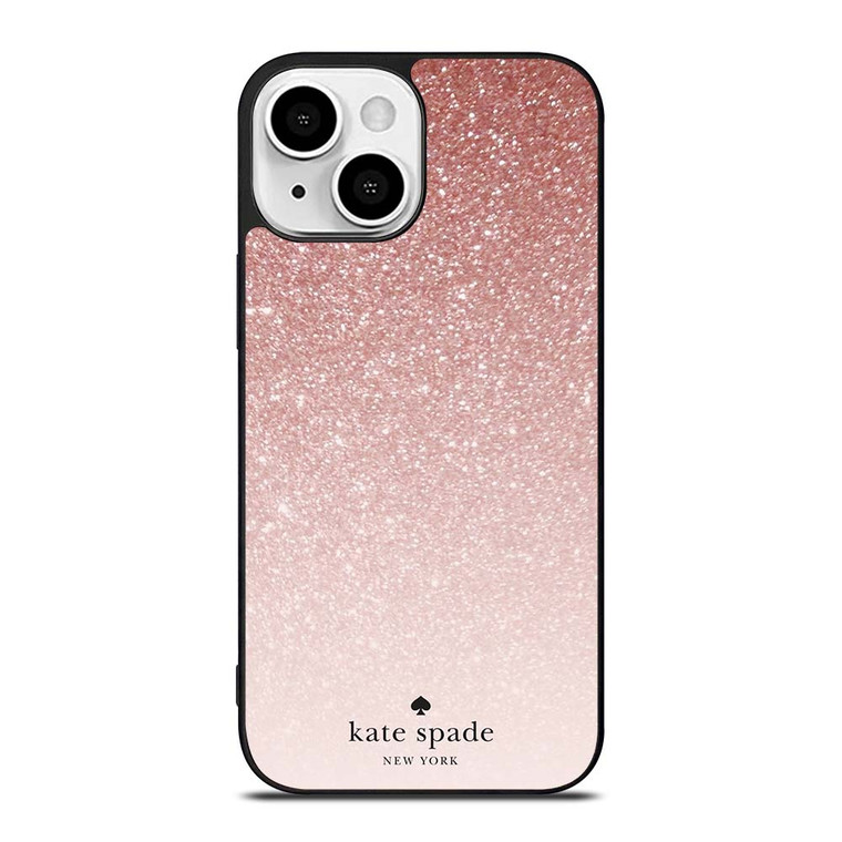 KATE SPADE NEW YORK ROSE WHITE GLITTER iPhone 13 Mini Case Cover
