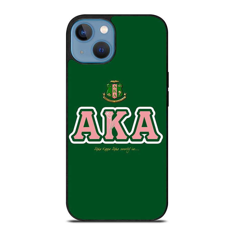 AKA PINK AND GREEN SIMPLE LOGO iPhone 13 Case Cover