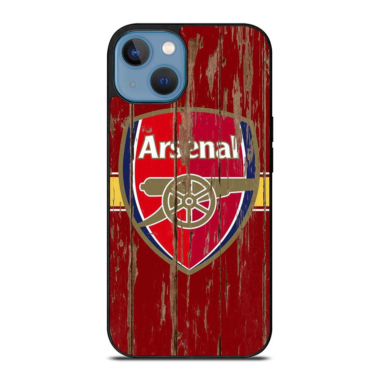 ARSENAL FC WOODEN LOGO iPhone 13 Case Cover