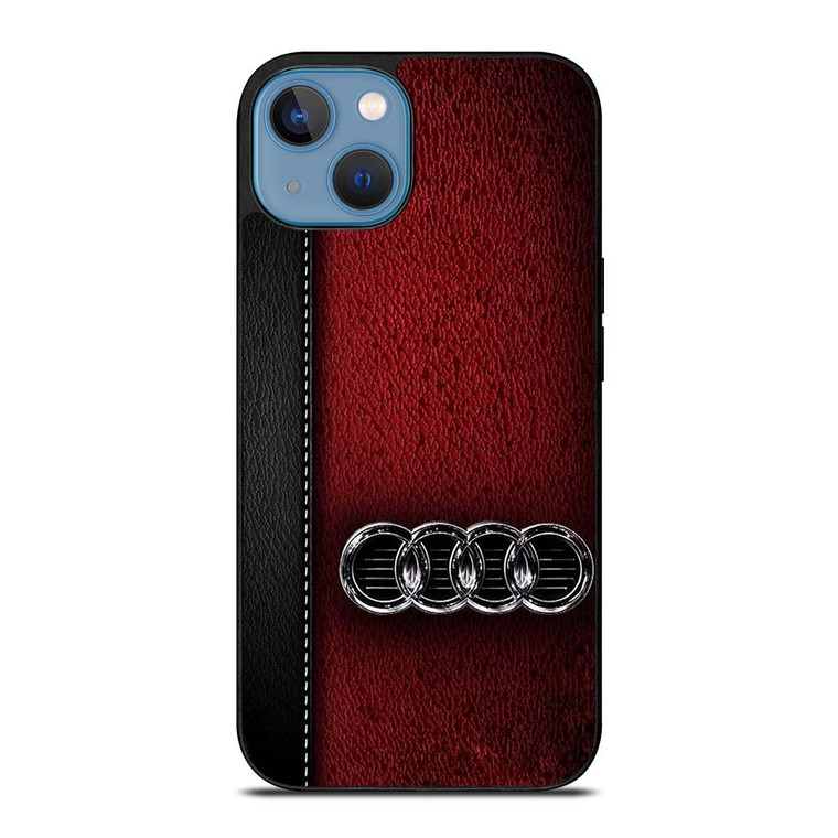 AUDI CAR RED LEATHER iPhone 13 Case Cover
