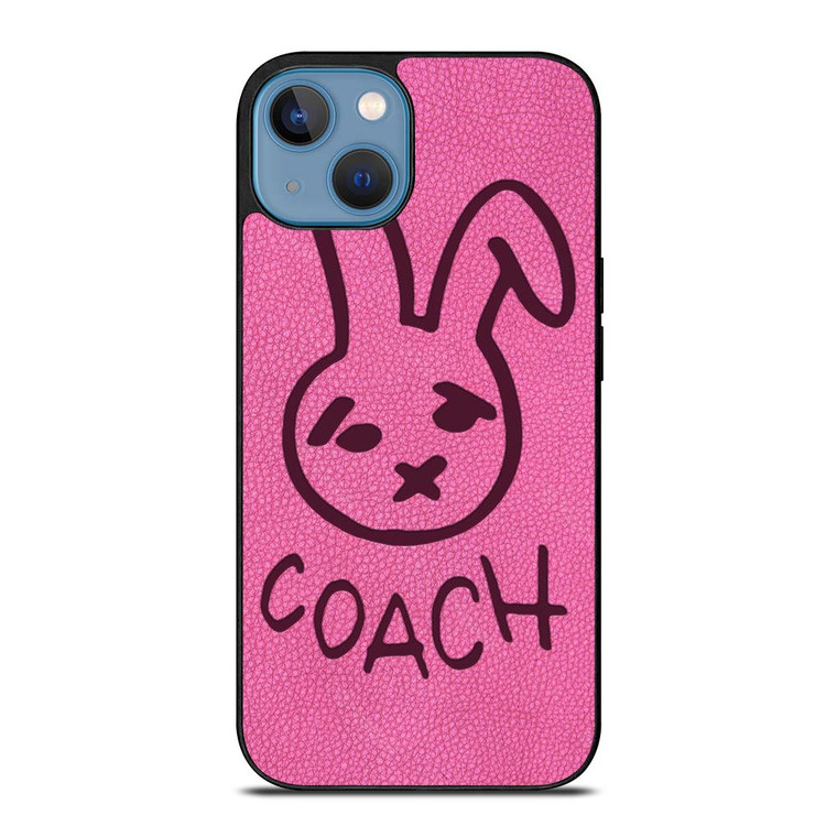 COACH NEW YORK RABBIT LEATHER PINK iPhone 13 Case Cover