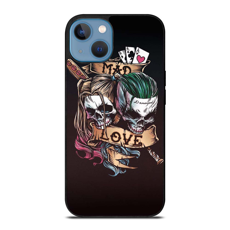 JOKER AND HARLEY QUINN SKULL iPhone 13 Case Cover