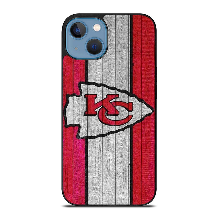 KANSAS CITY CHIEFS WOODEN LOGO iPhone 13 Case Cover
