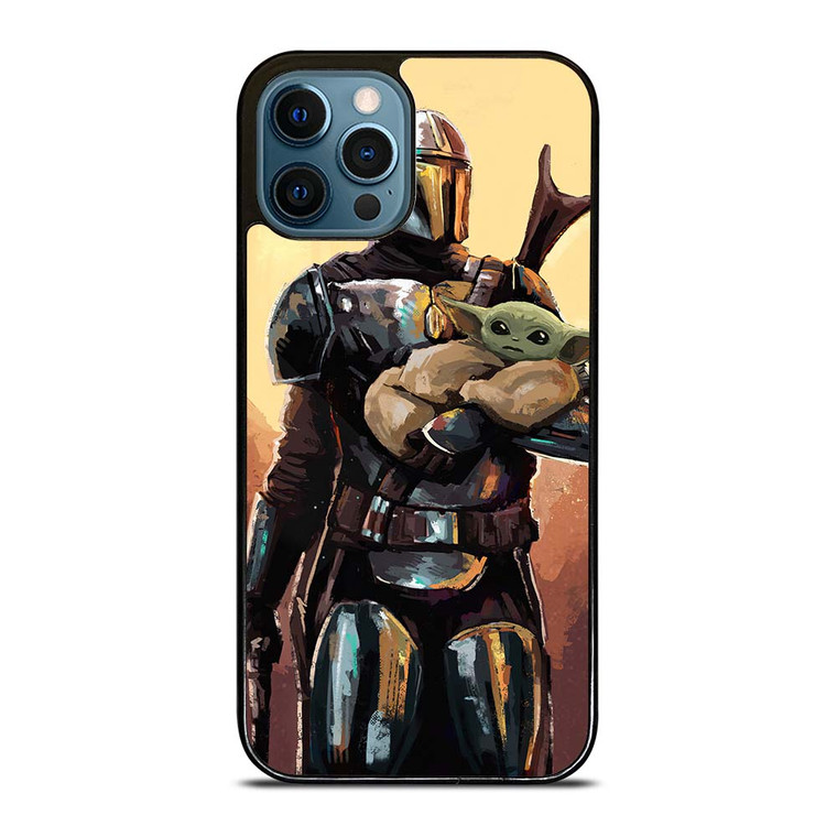 BABY YODA AND THE MANDALORIAN STAR WARS ART iPhone 12 Pro Max Case Cover