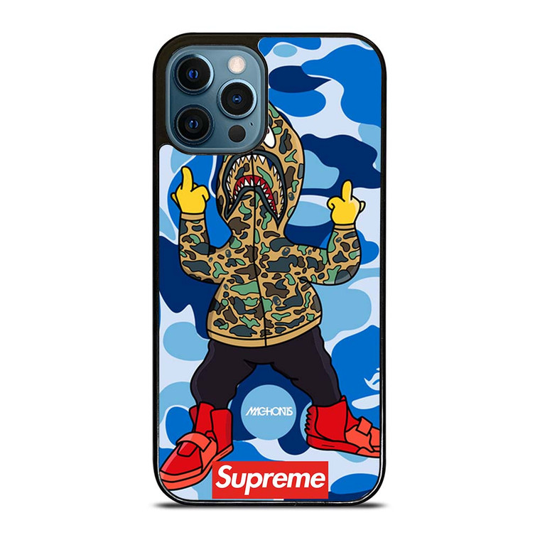 BATHING APE SUPREME SHARK CAMO iPhone 12 Pro Max Case Cover