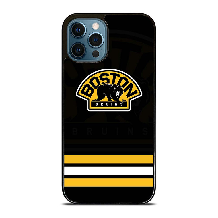 BOSTON BRUINS LOGO STRIPED iPhone 12 Pro Max Case Cover
