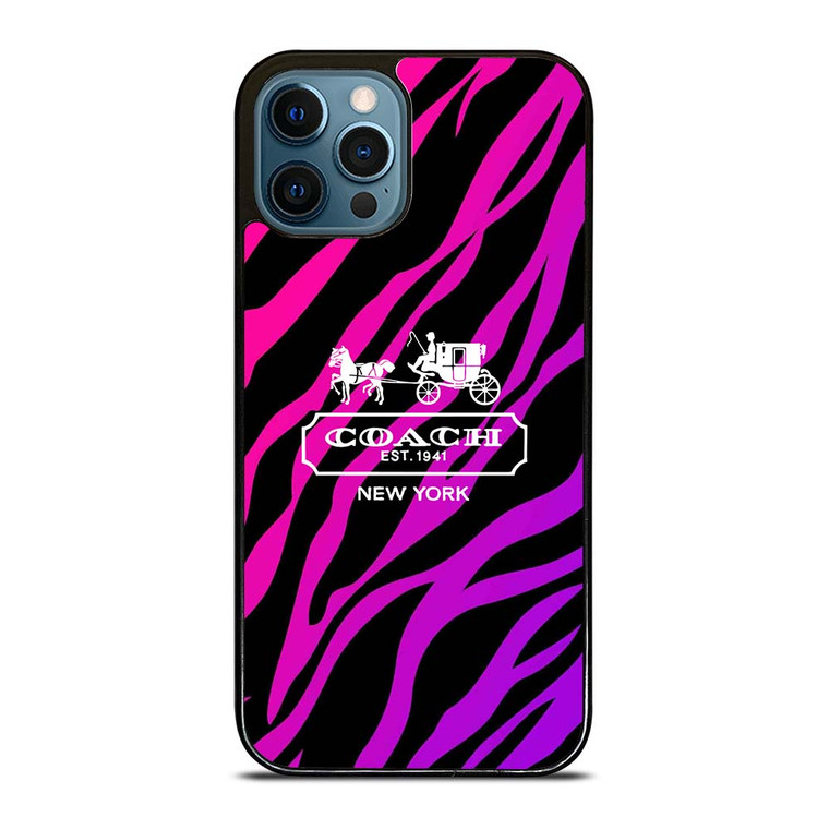 COACH NEW YORK BLACK VIOLET iPhone 12 Pro Max Case Cover