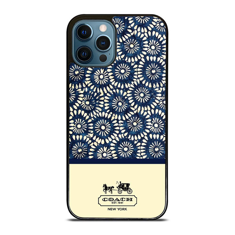COACH NEW YORK BLUE FLORAL BATIK iPhone 12 Pro Max Case Cover