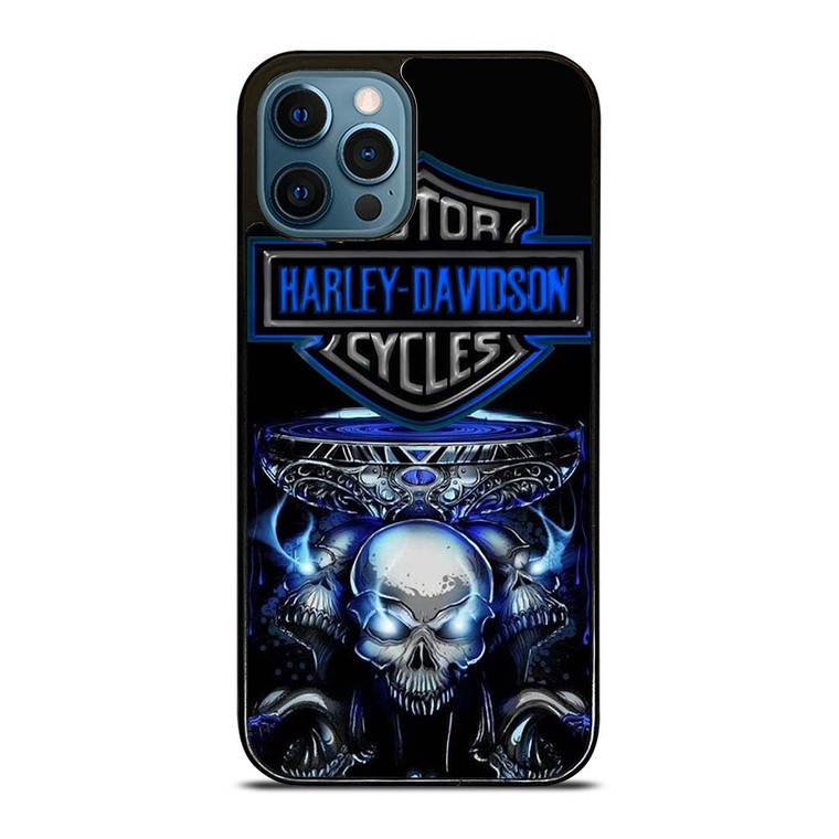 HARLEY DAVIDSON SKULL BLUE iPhone 12 Pro Max Case Cover