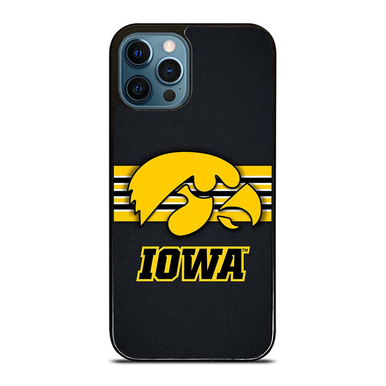 IOWA HAWKEYES STRIPE LOGO iPhone 12 Pro Max Case Cover